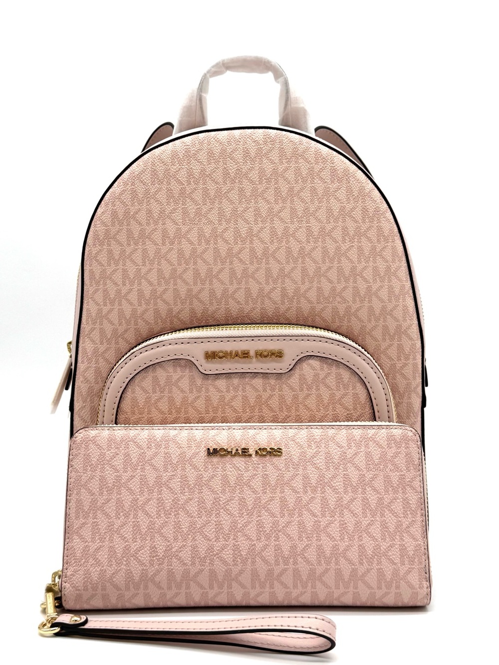 Michael Kors Jaycee Medium Signature Logo Backpack & Matching Continental Wallet